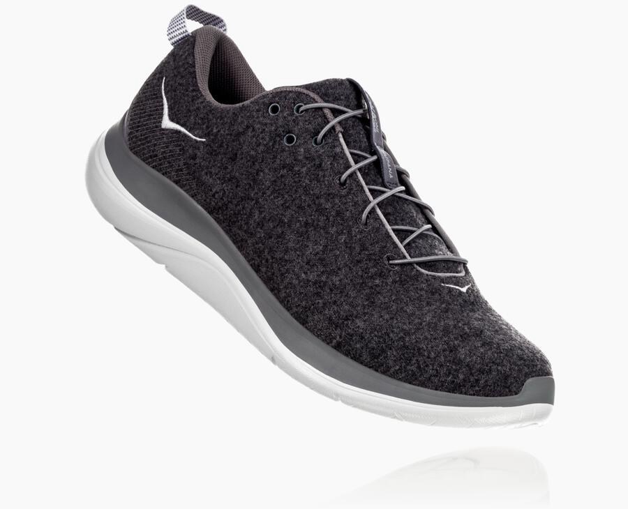 Hoka One One Hupana Flow Wool - Men Running Shoes - Grey,Australia JTS-170564